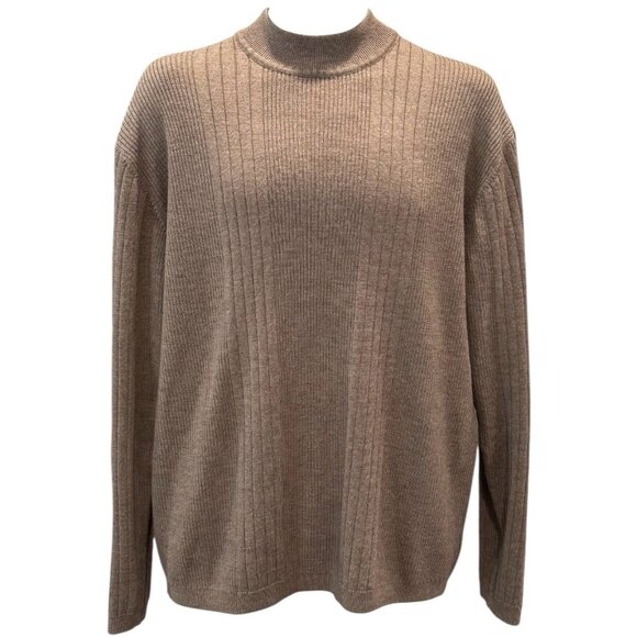 Vintage J. Ferrar Merino Wool Sweater Brown Grandpa‎ Core Y2K Vintagage Men’s L - Picture 1 of 7
